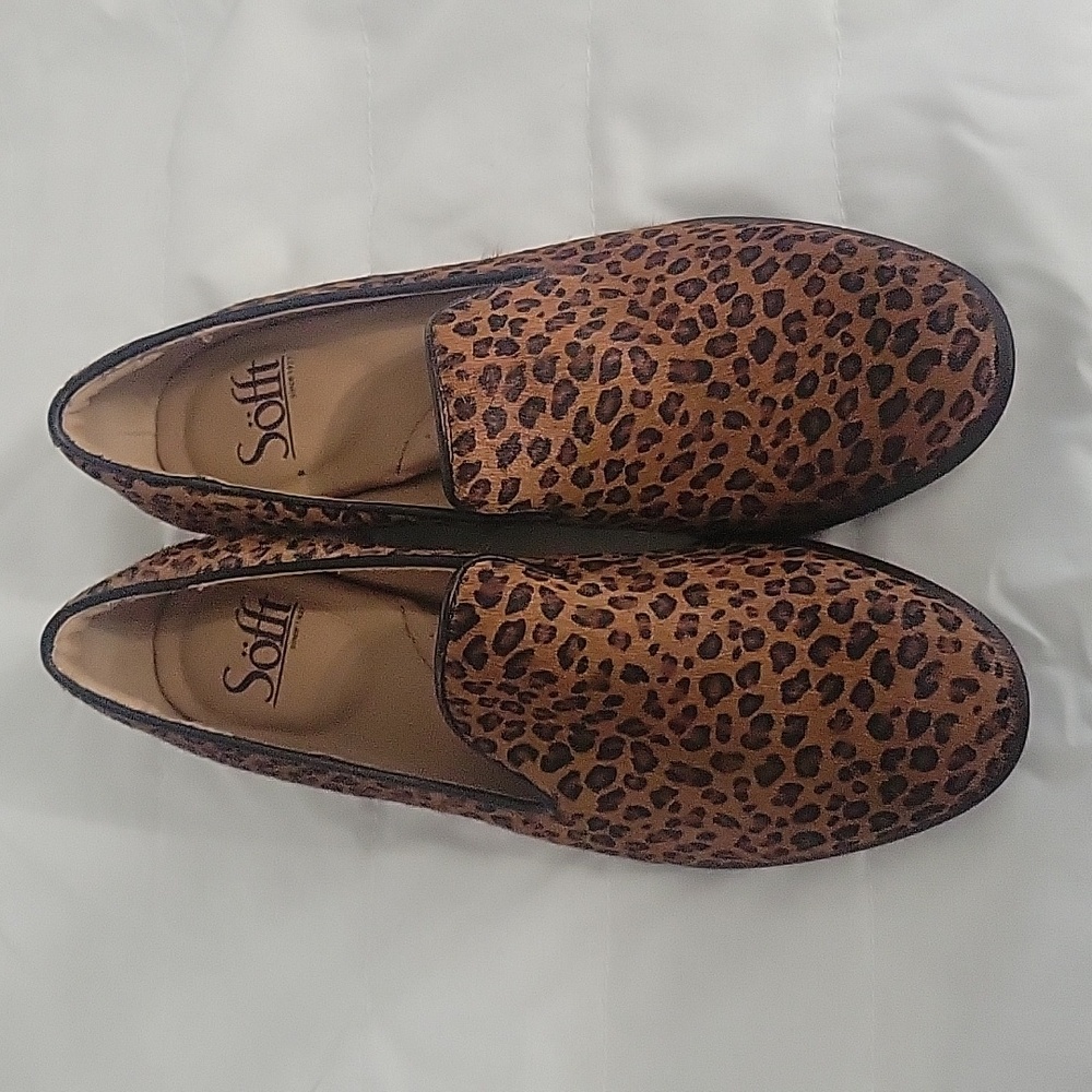 Suede Leopard Print Loafers - image 7